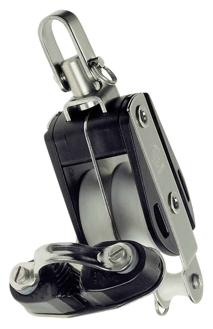 HYE blok dubbel met wartel, hondsvot en klem 16 mm