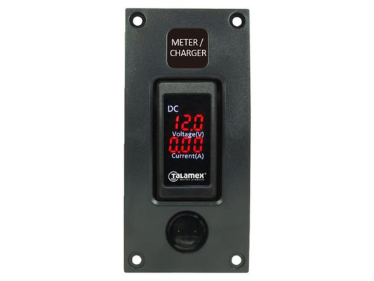 Curved add-on paneel Volt-/amperemeter