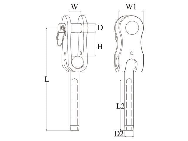 Talamex Toggleterminal – voor 5 mm staaldraad