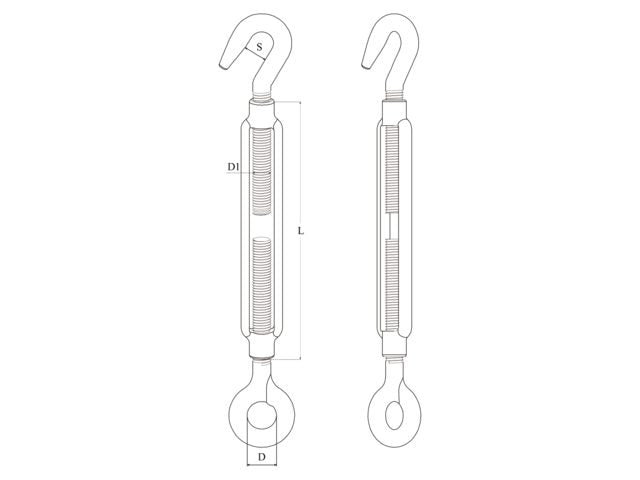 Talamex RVS AISI 316 spanschroef haak-oog – 8 mm