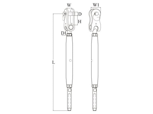 Wantspanner toggle-terminal M10 Ø5mm