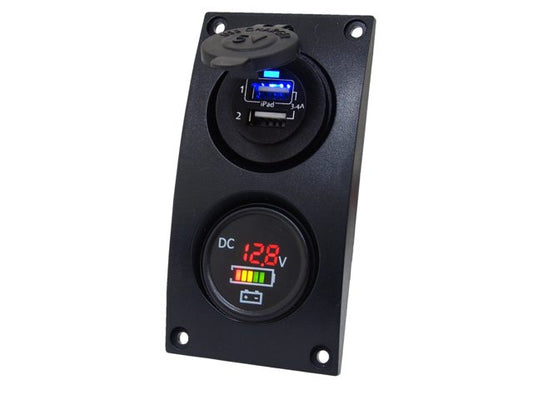Curved add-on paneel dubbel USB &amp; Volt/accu indicator