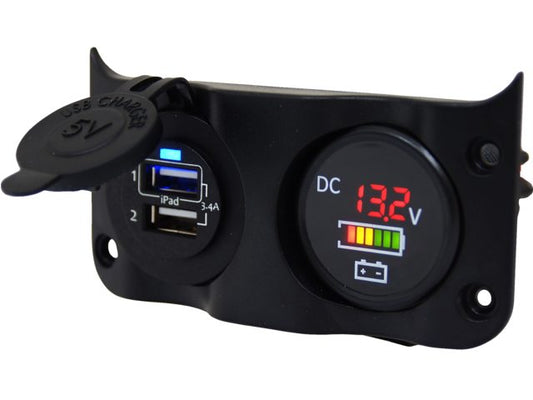 Wave add-on paneel dubbel USB &amp; Volt/accu indicator