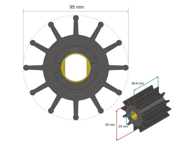 Albin Pump Marine Premium Impeller nr. 06-02-030