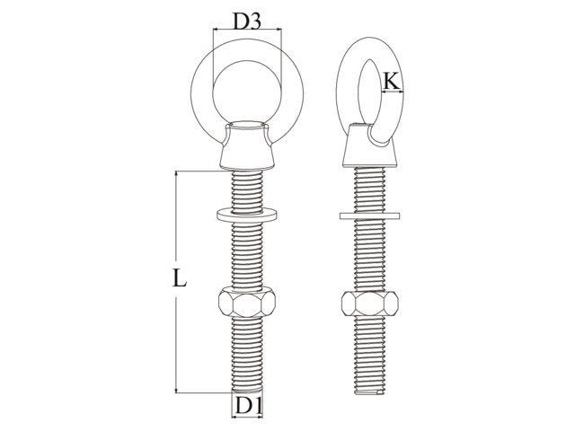 Talamex Oogbout rvs 12 x 120 mm