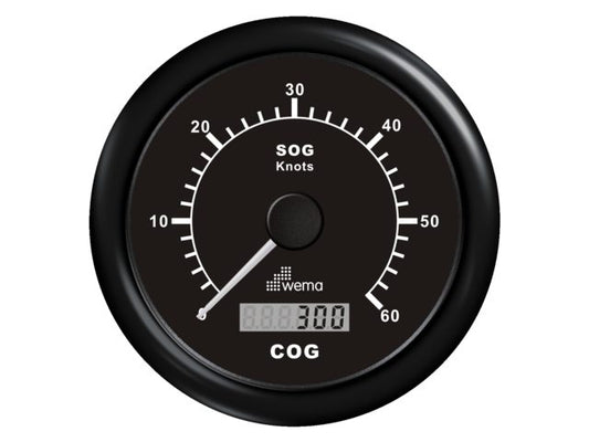 º GPS speedometer 0-60 kn zwart incl. antenne