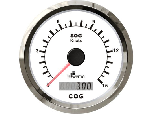 º Silver serie GPS speedometer 0-15 kn wit incl. antenne