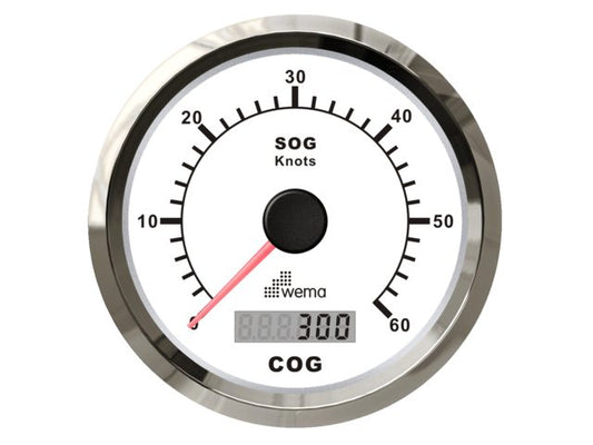 º Silver serie GPS speedometer 0-60 kn wit incl. antenne