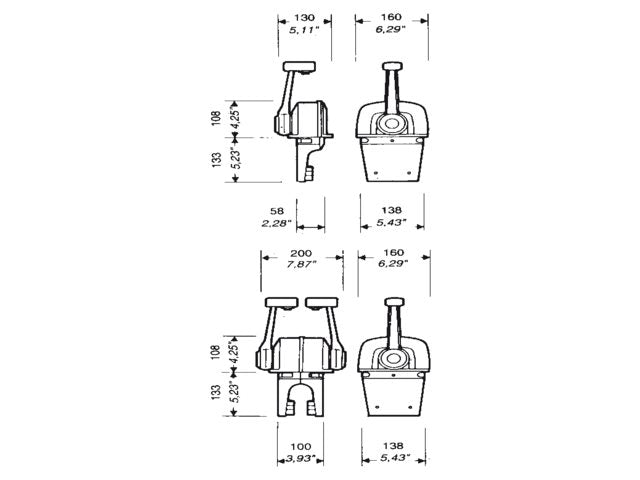 Ultraflex B77 bedieningsunit met trim zwart/verchroomd