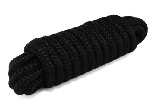 Hollex landvast polyester zwart 10mm 16 strengen L=10mtr