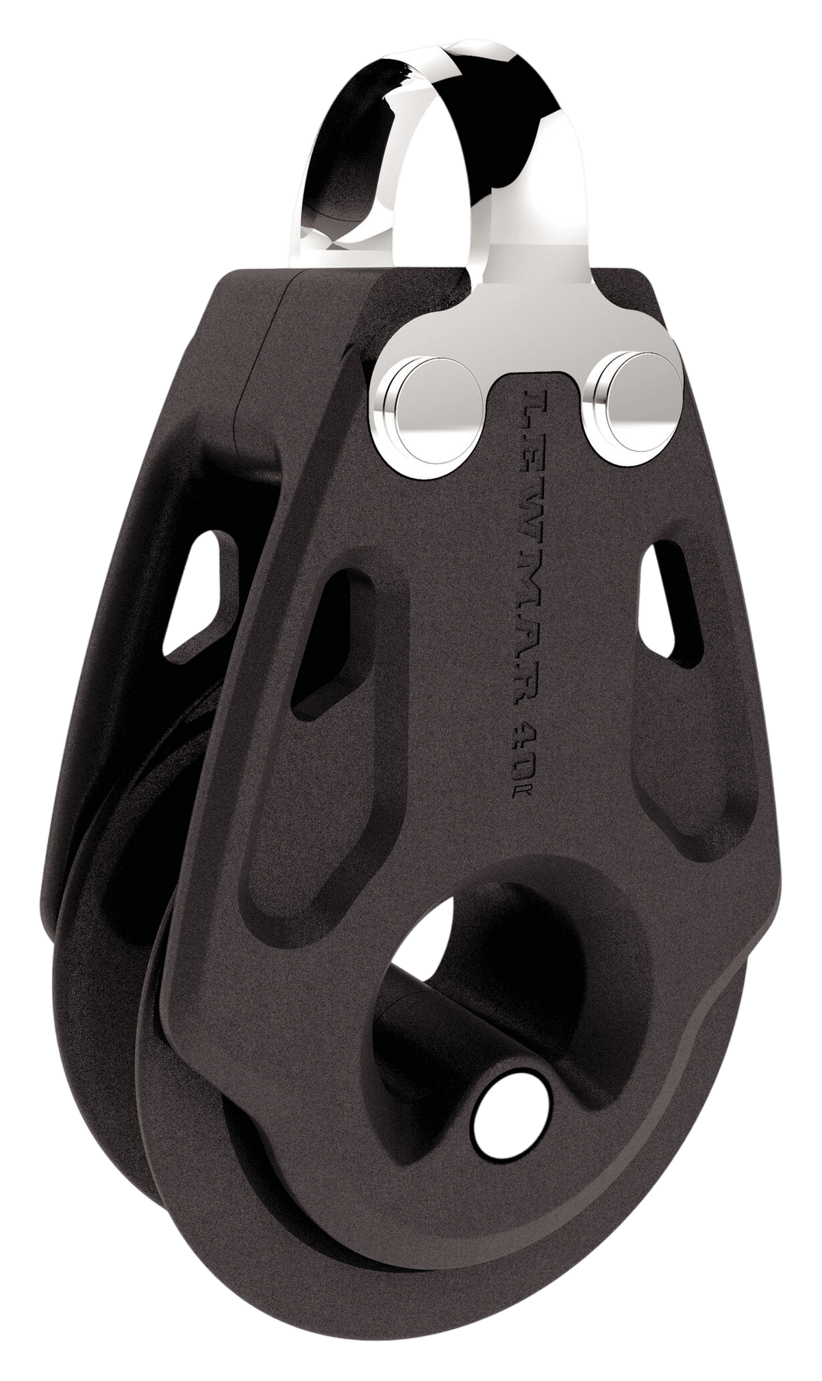 Lewmar blok 40 mm enkel met band, 29901441BK