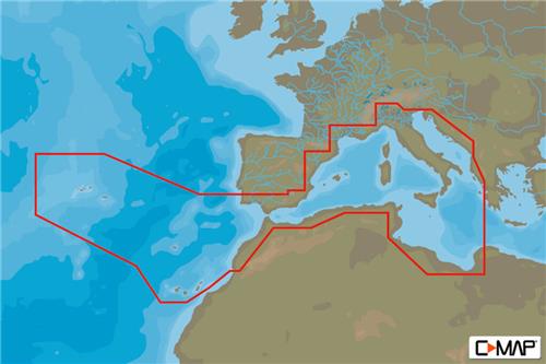 C-MAP geheugenkaart 4D - Zuid-West Europese Kust