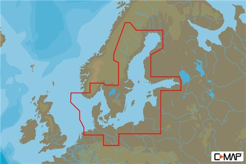 C-MAP geheugenkaart 4D - Baltische Zee & Denemarken