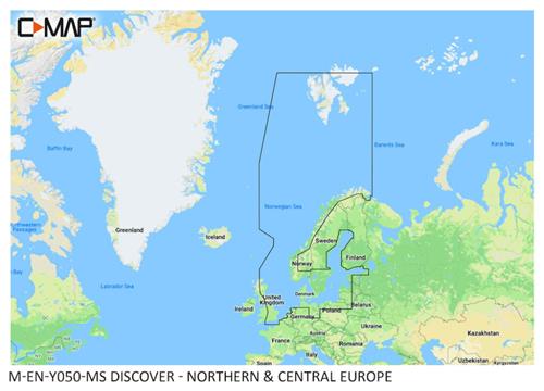 C-MAP geheugenkaart DISCOVER - Noord & Centraal Europa