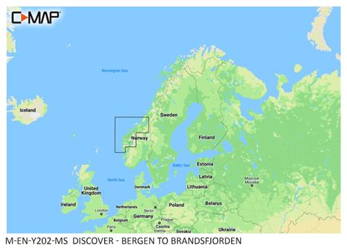 C-MAP geheugenkaart DISCOVER - Bergen naar Brandsfjorden