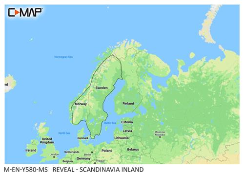 C-MAP geheugenkaart REVEAL - Scandinavië Binnenland