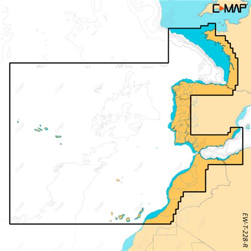 C-MAP geheugenkaart REVEAL X - West Europese Kust