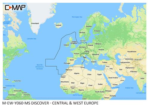 C-MAP geheugenkaart DISCOVER - Centraal & West Europa Vasteland