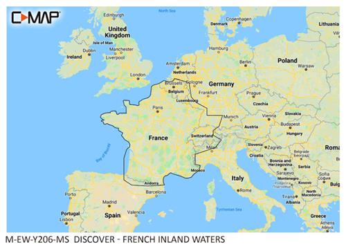 C-MAP geheugenkaart DISCOVER - Frankrijk Binnenland