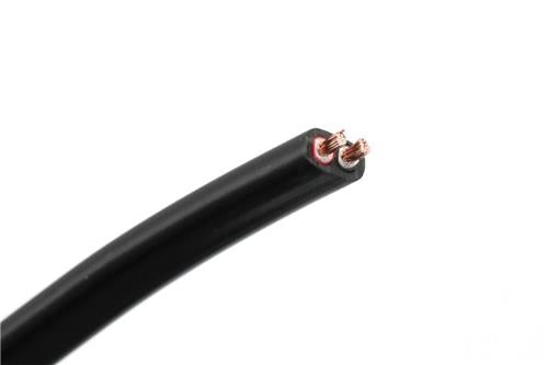 Ripca meeraderige kabel 2x2,5mm² zwart plat per 100mtr
