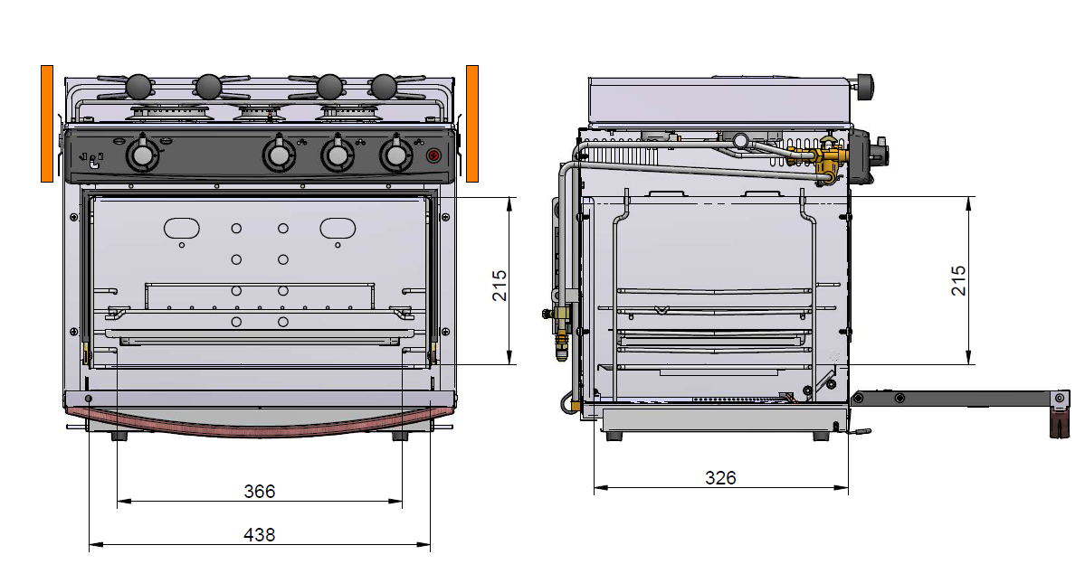 Eno 2-pits kooktoestel met oven/grill Allure