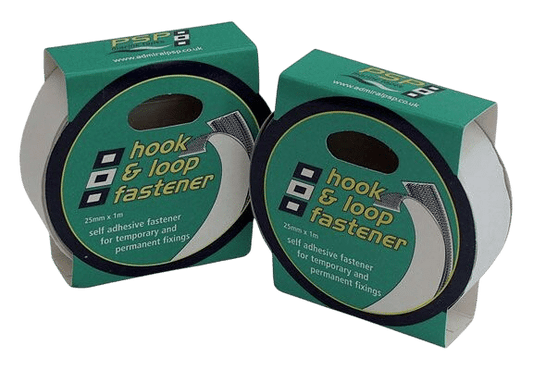 Hook &amp; loop zelfklevend klittenbank wit 25mm 1m
