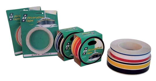 Go-fast tape rood/oranje/geel 27mm 10m