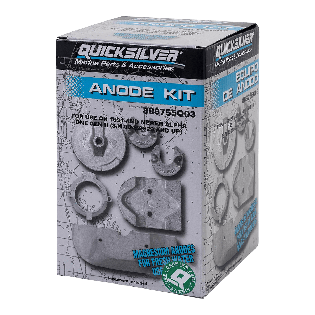 Quicksilver 888755Q03 Anode kit magnesium voor Mercruiser Alpha One Gen II/1991 & nieuwer