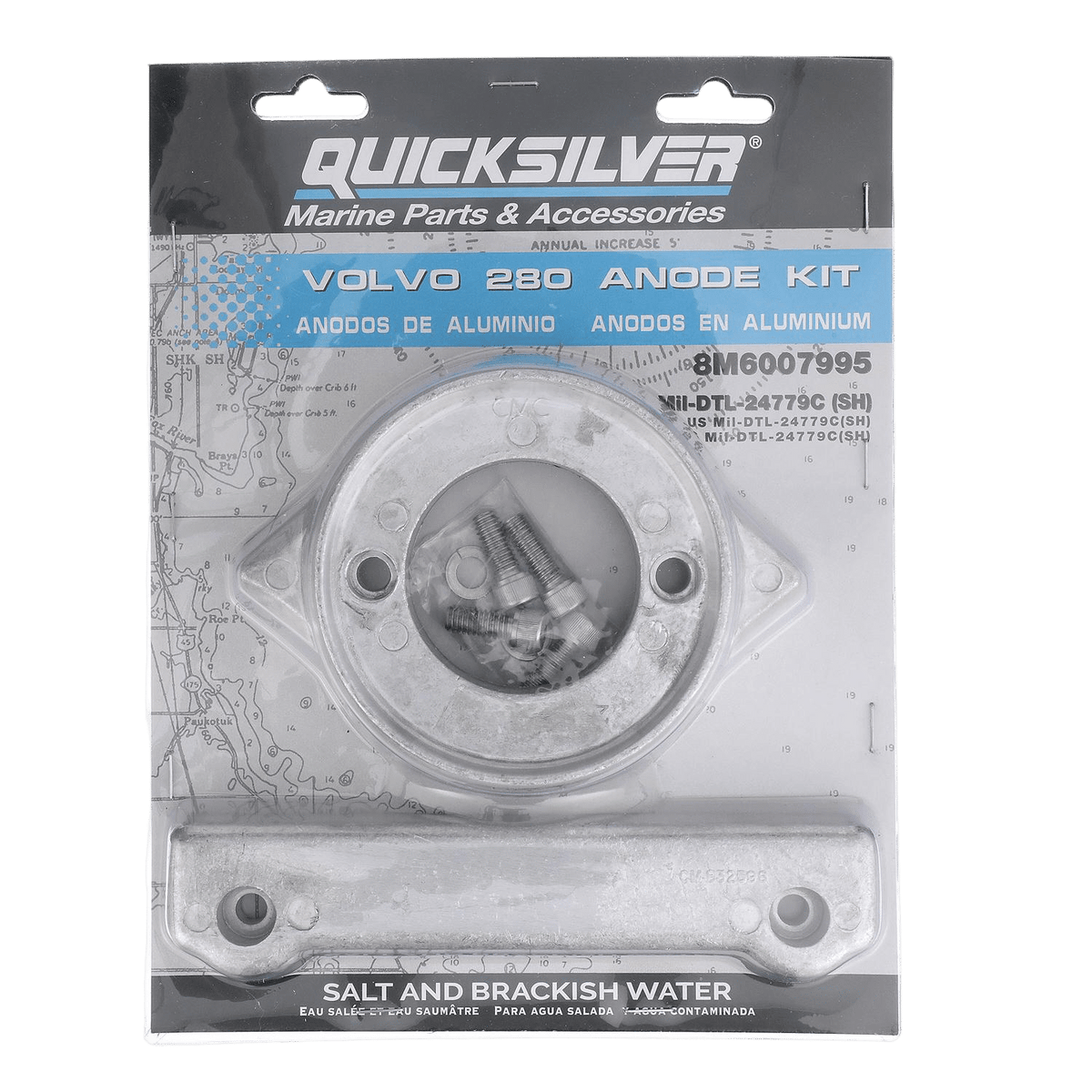 Quicksilver anodekit aluminium voor Volvo 280 hekaandrijving 8M6007995