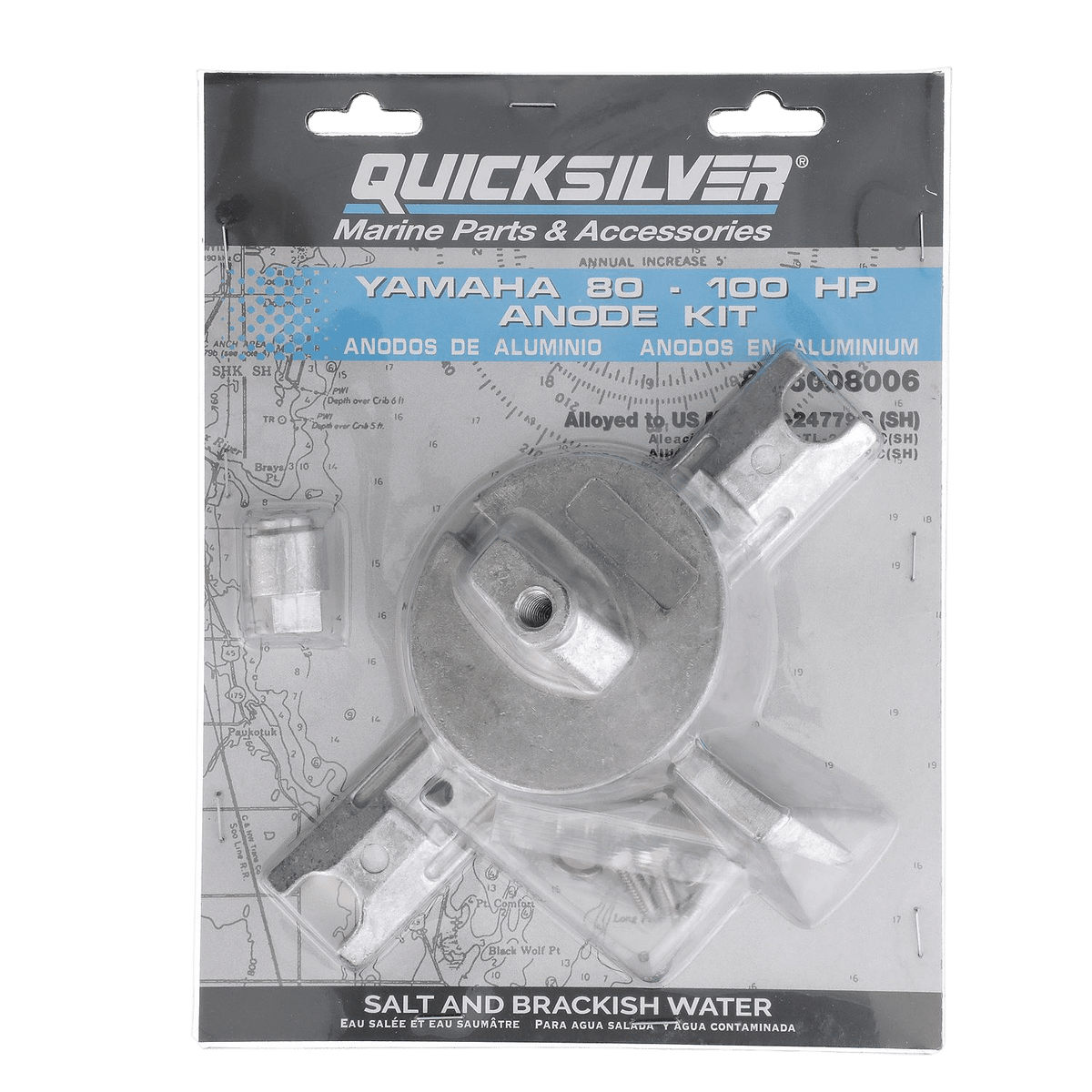 Quicksilver anodekit aluminium voor Yamaha 80-100 pk 8M6008006