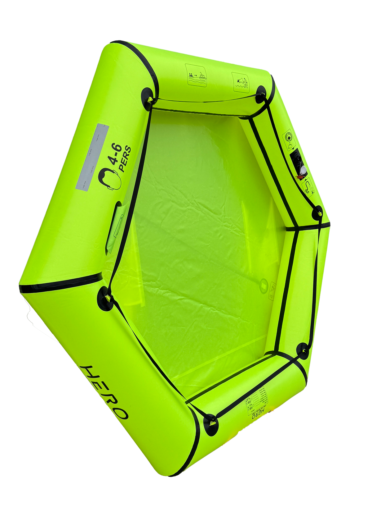 Hero reddingsvlot enkele tube 4-6 personen in tas
