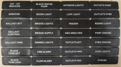 BEP Marine label set for circuit breaker panels - set 12