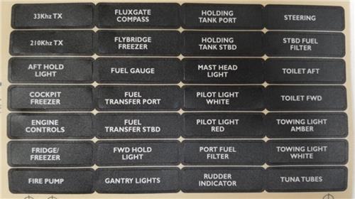 BEP Marine Label Set Voor stroomonderbreker paneel - Set 14
