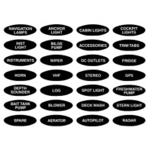 BEP Marine label set for CSP6 series switch panels - set 1