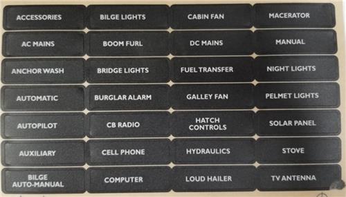BEP Marine label set for circuit breaker panels - set 6