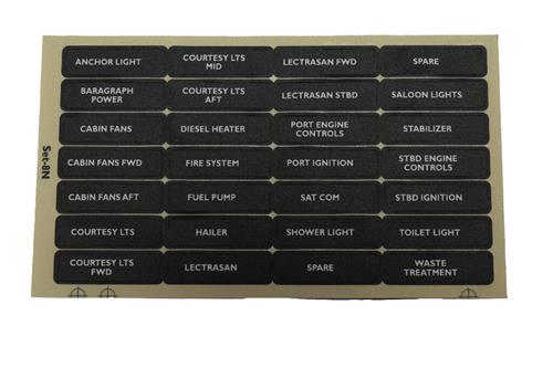 BEP Marine label set for circuit breaker panels - set 8