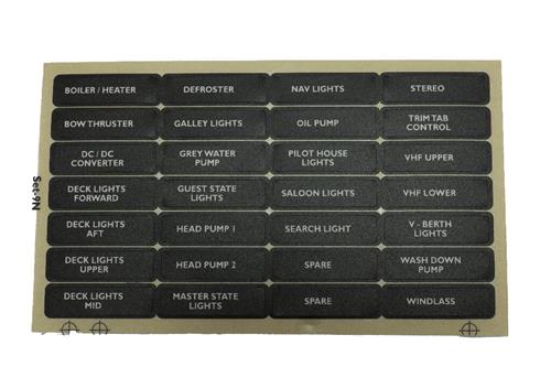 BEP Marine label set for circuit breaker panels - set 9