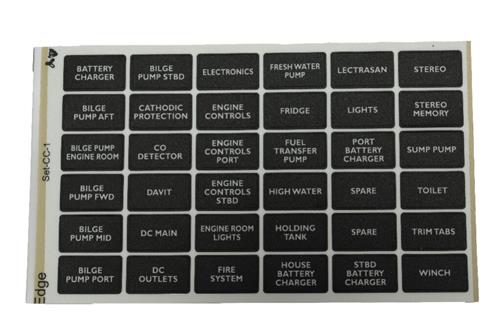 BEP Marine label set for 800 series battery Managment panels - set 1