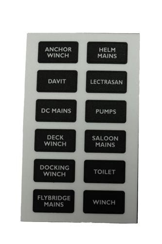 BEP Marine Label Set For 800 Series Battery Managment Panels - Set A