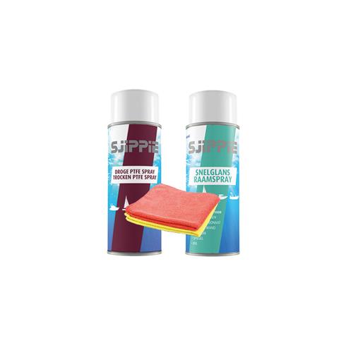 Sjippie pakket snelglans raamspray PTFE droog met 2 doekjes