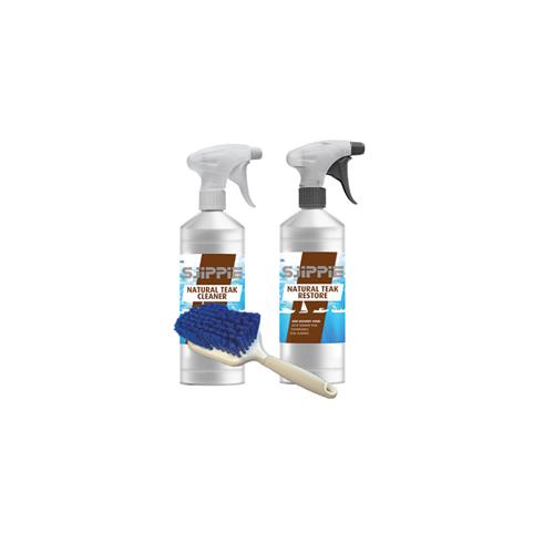 Sjippie pakket natural teak cleaner en hersteller met korte haar