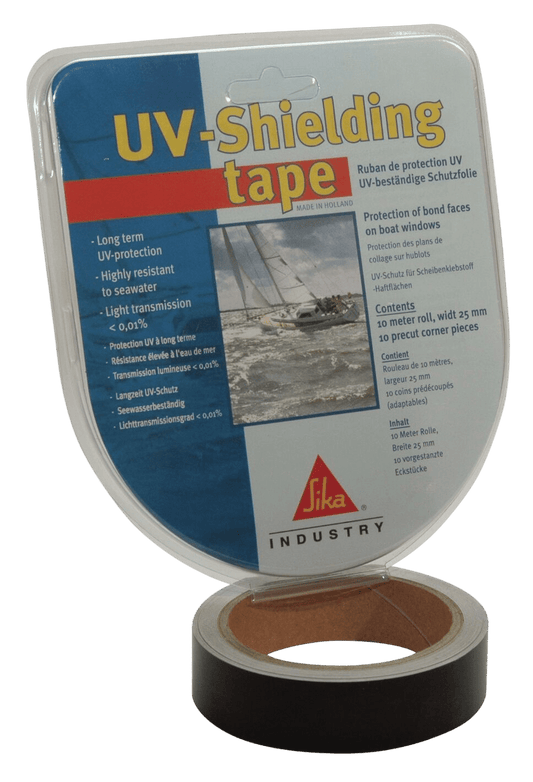 UV shielding tape + hoekjes zwart