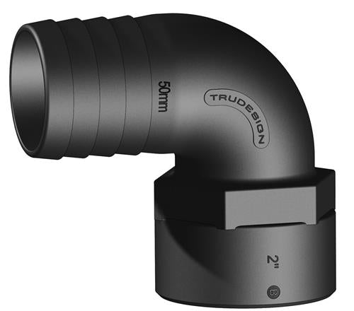 Tru Design slangtule 90° 50mmx2”BSP binnendraad