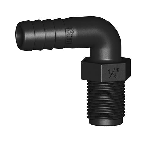 Tru Design slangtule 90° (ongelijk) 16mmx1/2″BSP