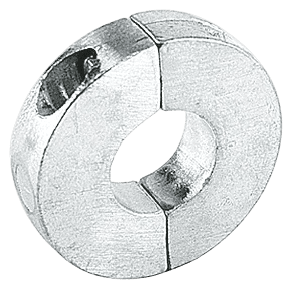 Schroefas anode aluminium vlak 35mm