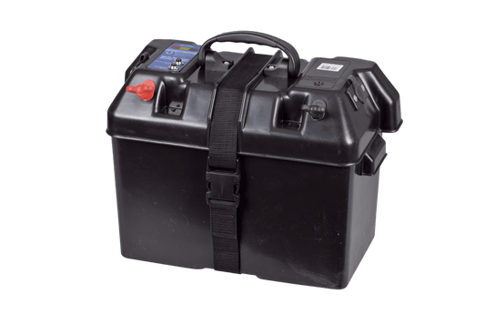 Accubak met quickfit aanlsuiting max 60A &amp; 2x12V en accutester