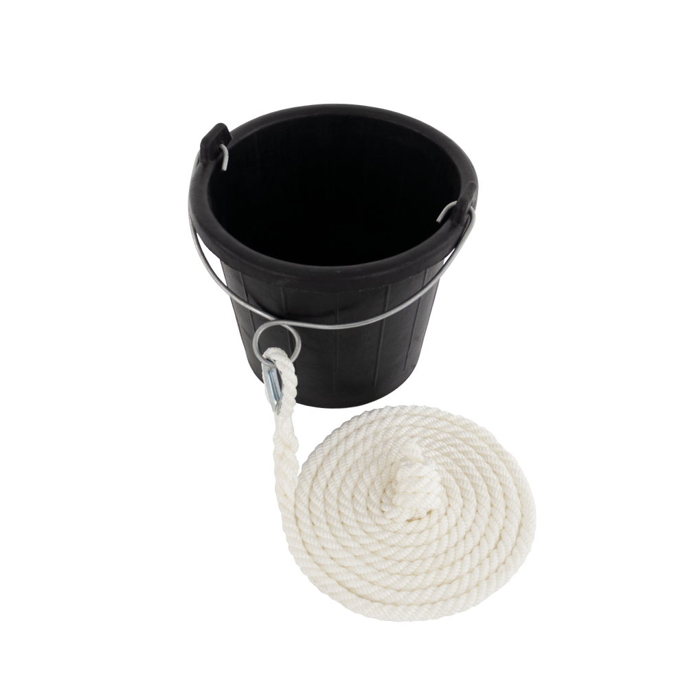 Puts rubber zwart 7L met aangesplitste lijn 3m