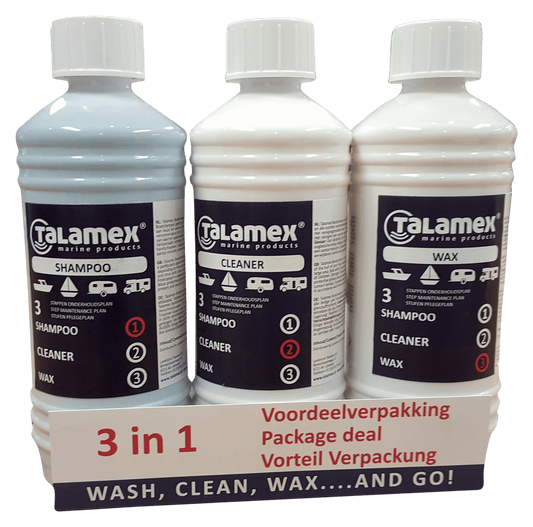 Onderhoudsset shampoo, cleaner en wax