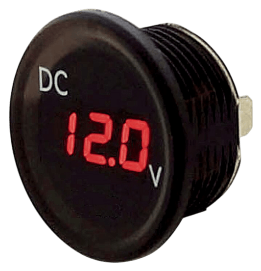 Voltmeter zwart 2.5-30V met flush frame (draad)