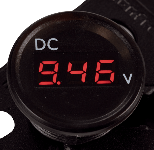 Voltmeter zwart 2.5-30V met flush frame (terminals)